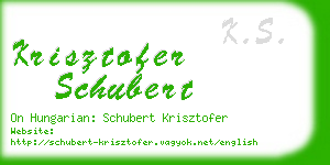 krisztofer schubert business card